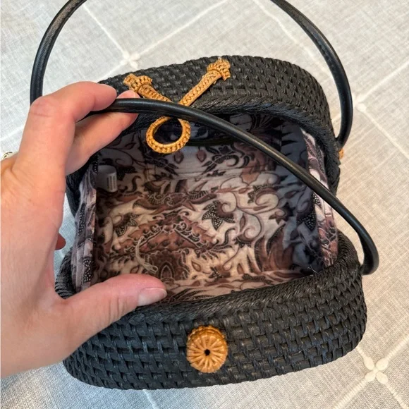 Anthropologie Black Basket Bag - Picture 5 of 5